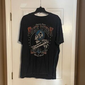 Affliction Black Tee with Bold Graphic